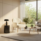 Upholstered Accent Armchair with Shell-Shaped Design - Multiple Colors
