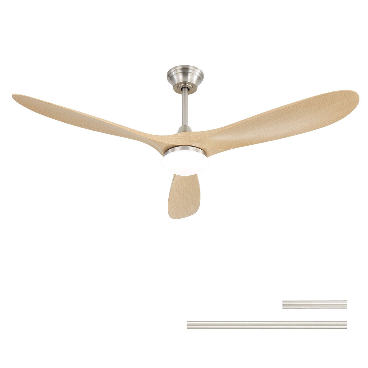 Smart Ceiling Fan with Lights and Quiet DC Motor - Light Brown, Black, or Dark Brown