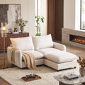 L-Shaped Modular Sectional Sofa with Ottoman - White or Nomad