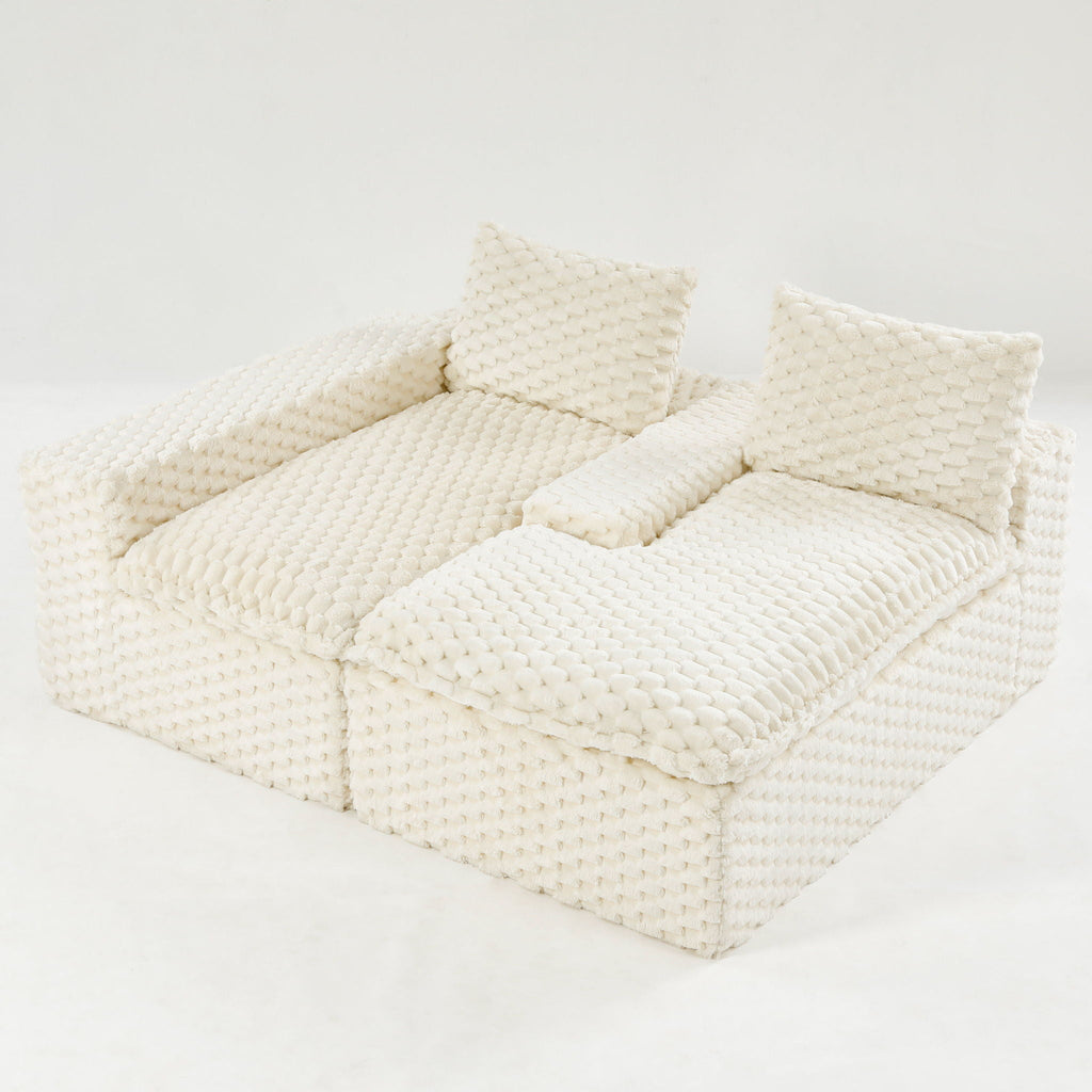 Convertible Modular Sectional Sofa with Twin Seat and Chaise - Multiple Colors