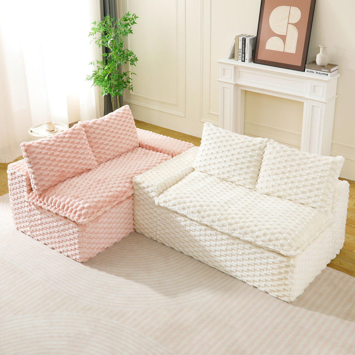 Multifunctional Stationary Sofa with Adjustable Layout - Choice of Color