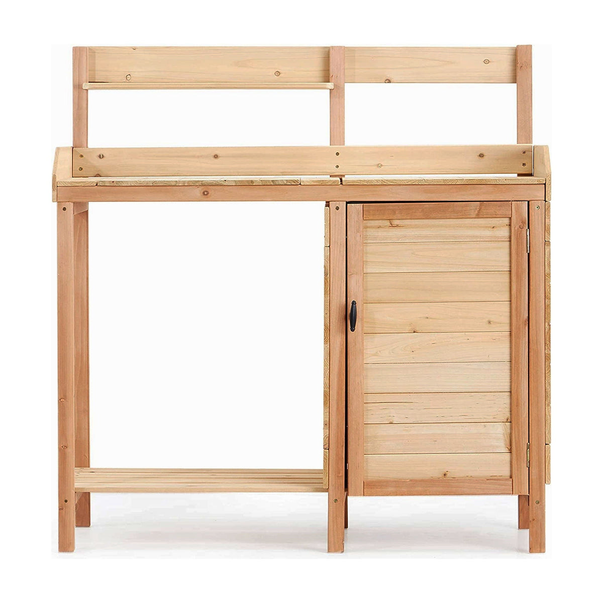 Outdoor Potting Bench Table with Sink – Garden Workstation, Light Brown