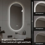 Smart LED Wall Mounted Mirror with Touch Screen and Adjustable Lighting - Pearl Silver