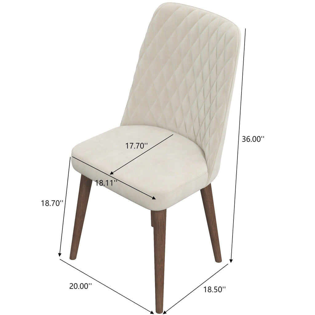 Mid-Century Modern Dining Chair Set of 2 with Upholstered Seat - Multiple Colors
