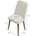 Mid-Century Modern Dining Chair Set of 2 with Upholstered Seat - Multiple Colors