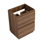 Modern Freestanding Bathroom Vanity Cabinet with Double Drawer - Light Brown or Dark Brown