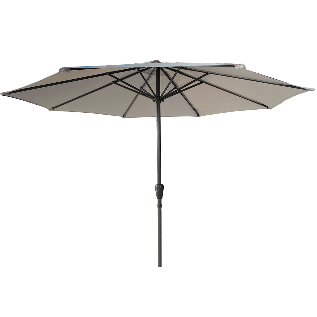 Gray Patio Market Umbrella with UV-Resistant Canopy