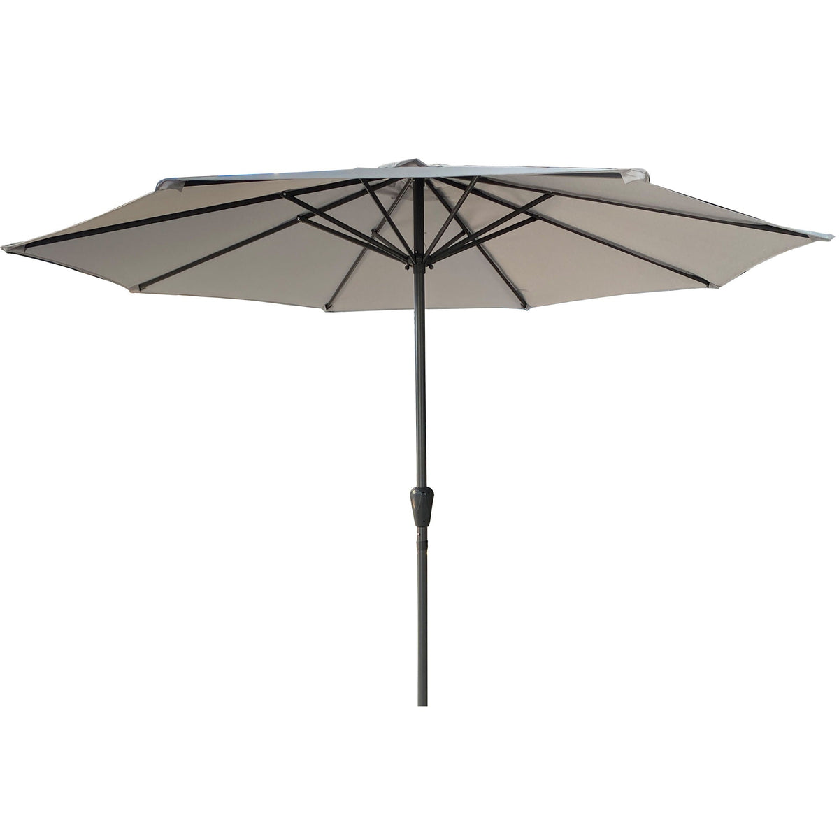 Gray Patio Market Umbrella with UV-Resistant Canopy