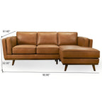 Light Brown Sectional Sofa with Removable Cushions - Left or Right Arm Facing