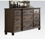 Baudouin Weathered Oak Dresser with 9 Spacious Drawers - Oak