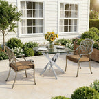 Modern Round Dining Table with Metal Frame - Pearl Silver, Gold, or White