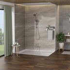 Dual Shower Head with Adjustable Slide Bar and Multi Function Settings - Pearl Silver or Gray