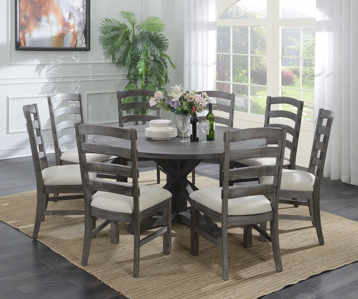 Upholstered Dining Chairs Set of 2 with Wood Frame - Brown