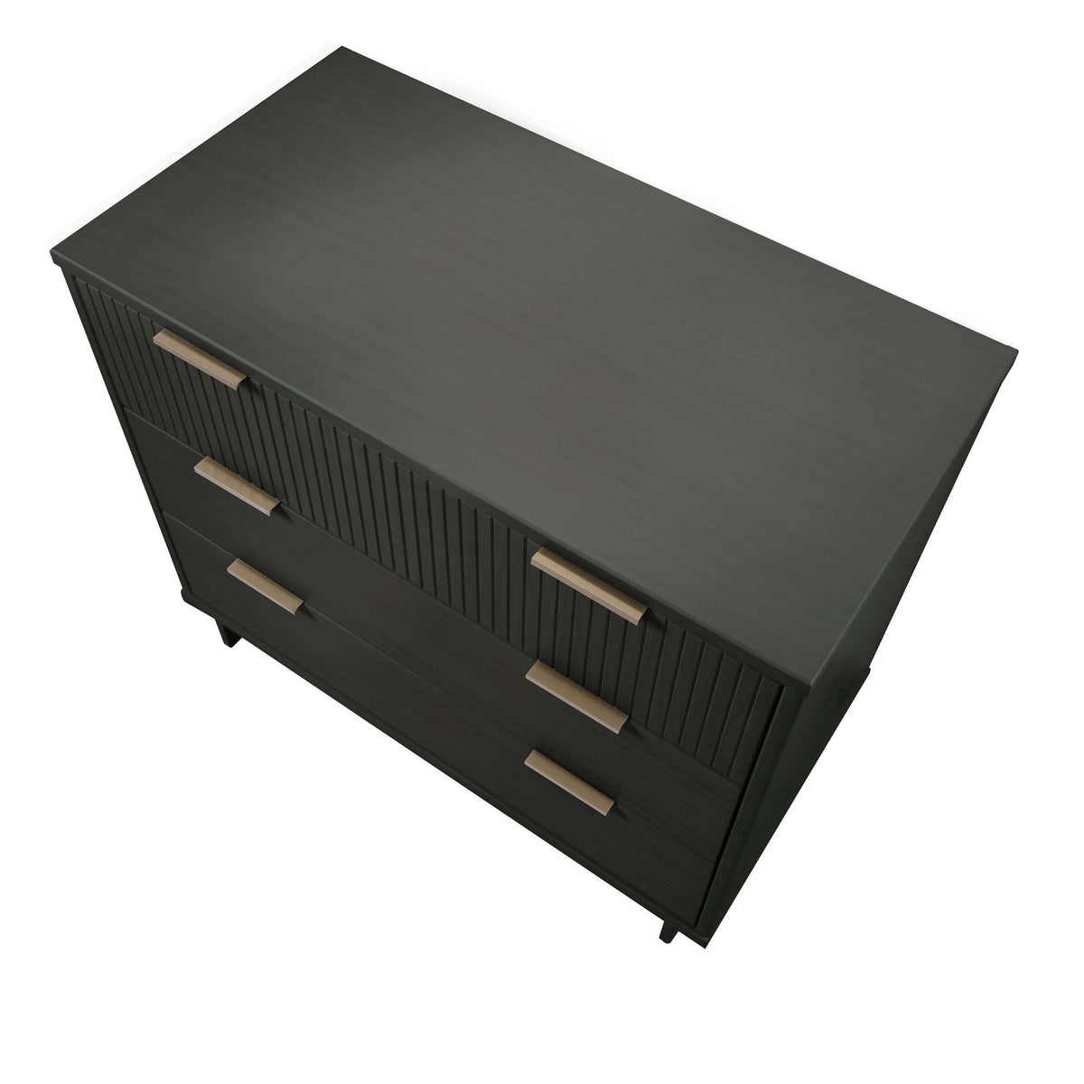 Solid Wood 3 Drawer Dresser with Ribbed Fronts - Multiple Colors