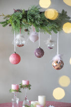 Pink Glass Christmas Ball Ornaments (Set of 6)