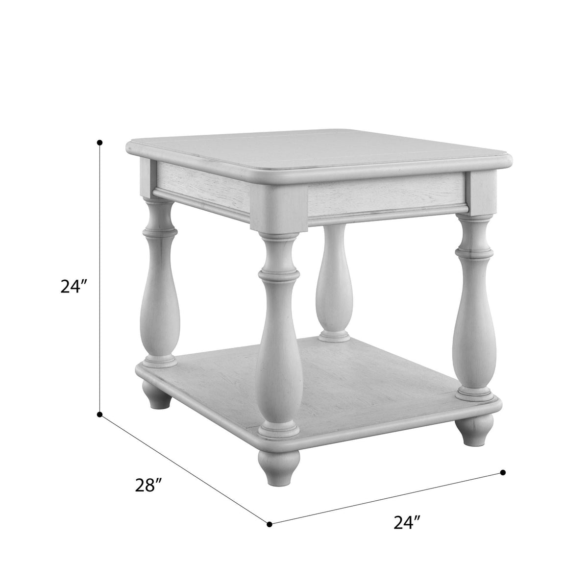 Square End Table with Coastal-Inspired Finish - Gray