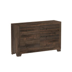 6 Drawer Wooden Dresser with Spacious Storage - Brown