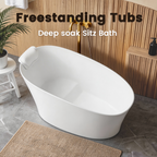 51" Solid Surface Oval Freestanding Bathtub with Heat Retention - White
