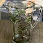 Unbreakable Plastic Water Pitcher with Lid and Palm Tree Design - Clear
