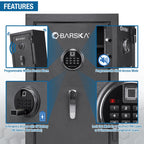2.02 cu ft Biometric Keypad Fire Resistant Safe with Fingerprint Access - Black