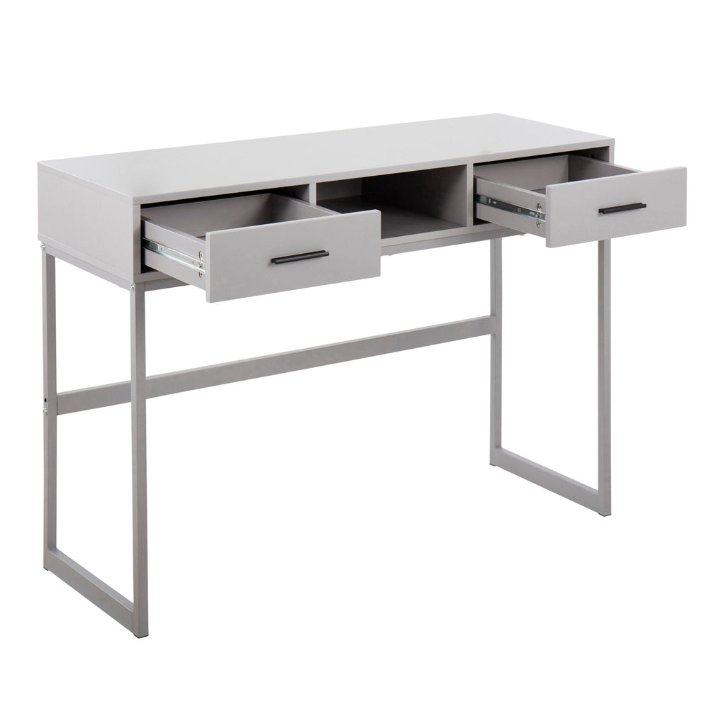 Contemporary Console Table with Storage Drawers - White, Gray, Black