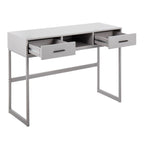 Contemporary Console Table with Storage Drawers - White, Gray, Black