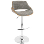 Mid Century Modern Adjustable Barstool Set with Swivel - Dark Gray or Light Blue