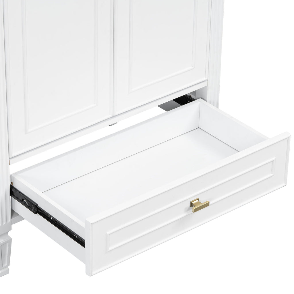Freestanding Vanity with Drawer & Soft Close Doors - Green or White