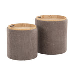 Contemporary Nesting Ottoman Set with Flip Tray Top - Multiple Colors