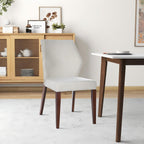 Light Gray Dining Chair Set of 2 with Solid Wood Frame - Upholstered