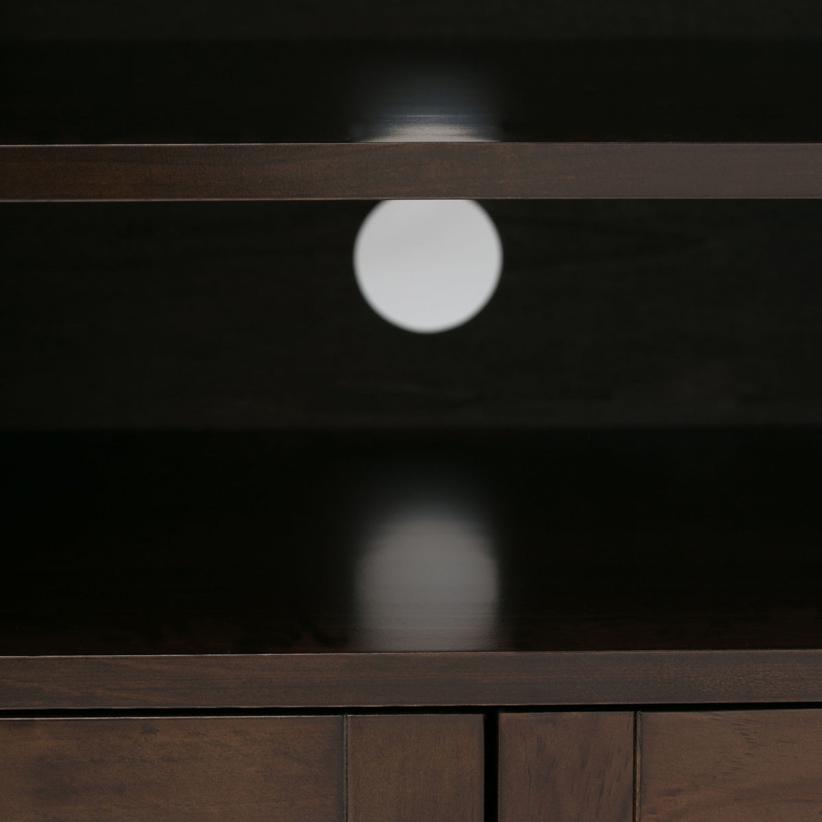 Solid Wood TV Media Stand with Ample Storage - Dark Brown