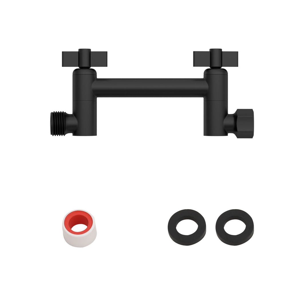 Stainless Steel Shower Arm Extension with 360° Rotation - Black or Pearl Silver