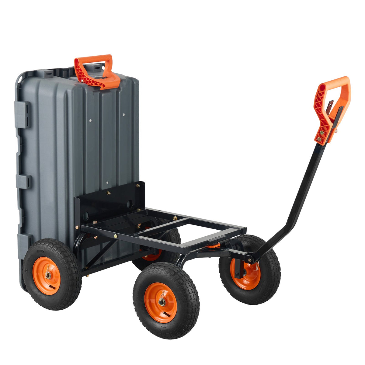 Dump Cart with Poly Body and Steel Frame - 1200 lbs Capacity, Black