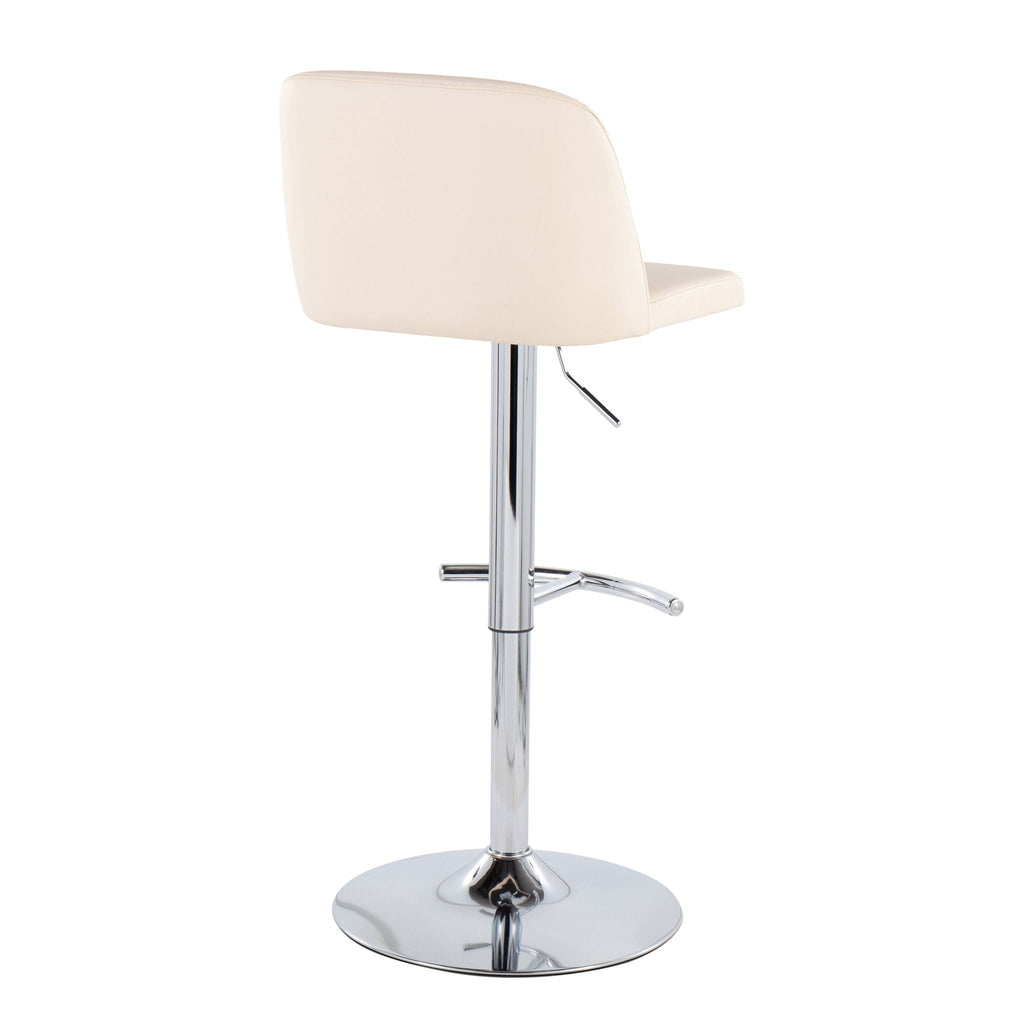 Contemporary Adjustable Barstool Set with Swivel & Rounded T Footrest - Multiple Colors