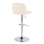 Contemporary Adjustable Barstool Set with Swivel & Rounded T Footrest - Multiple Colors