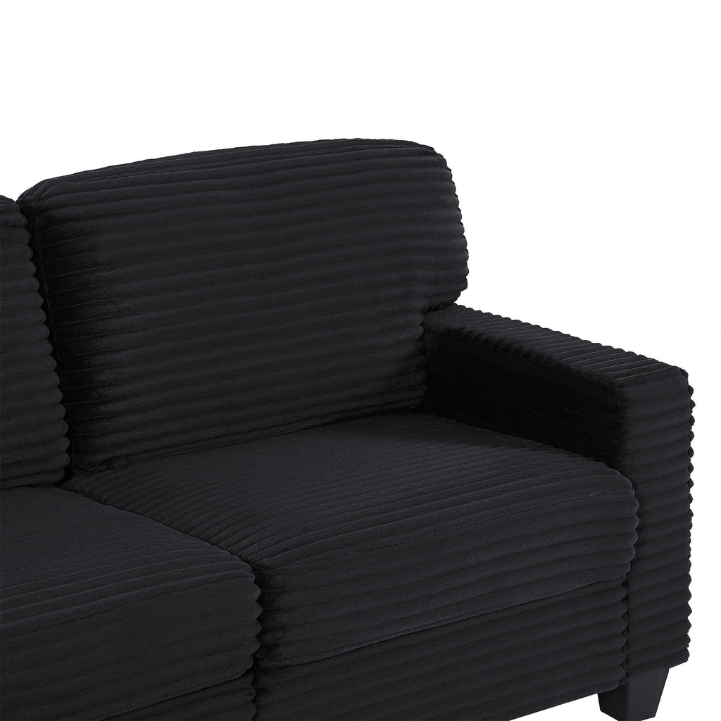 U-Shaped Upholstered Sectional Sofa with Movable Ottoman