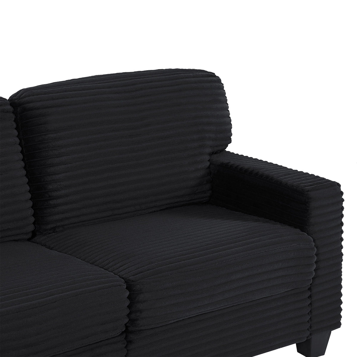U-Shaped Upholstered Sectional Sofa with Movable Ottoman