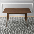 Modern Rectangular Dining Table with Solid Wood Construction - Dark Brown or White
