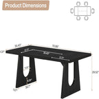 Large Rectangular Dining Table with Farmhouse Style - Light Brown or Black