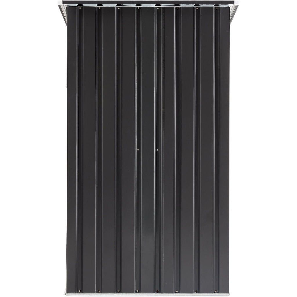 Outdoor Steel Storage Shed with Lockable Door - Black