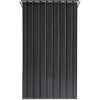 Outdoor Steel Storage Shed with Lockable Door - Black