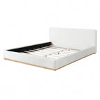 Elegant Upholstered Bed with Solid Wood Frame - Queen