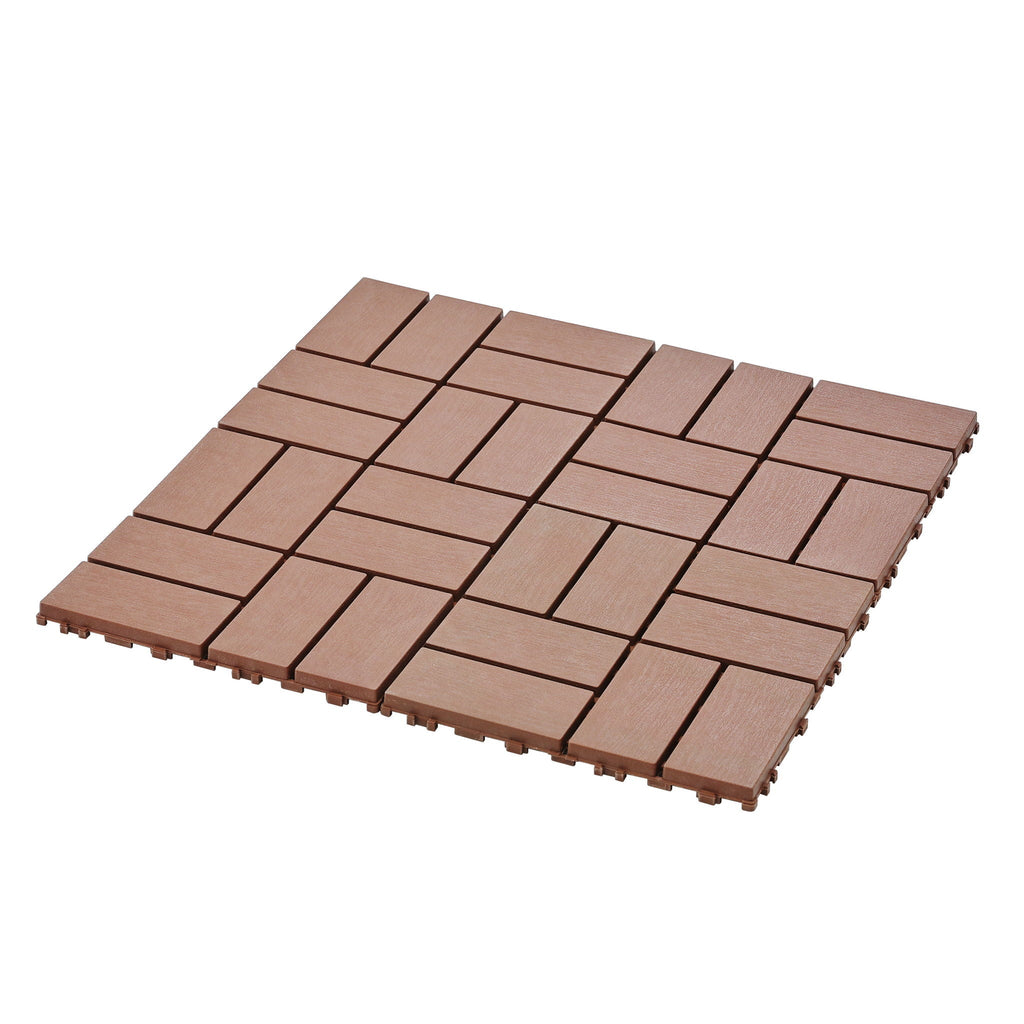Interlocking Deck Tiles 44 Pack with Easy Installation - Dark Brown or Dark Gray