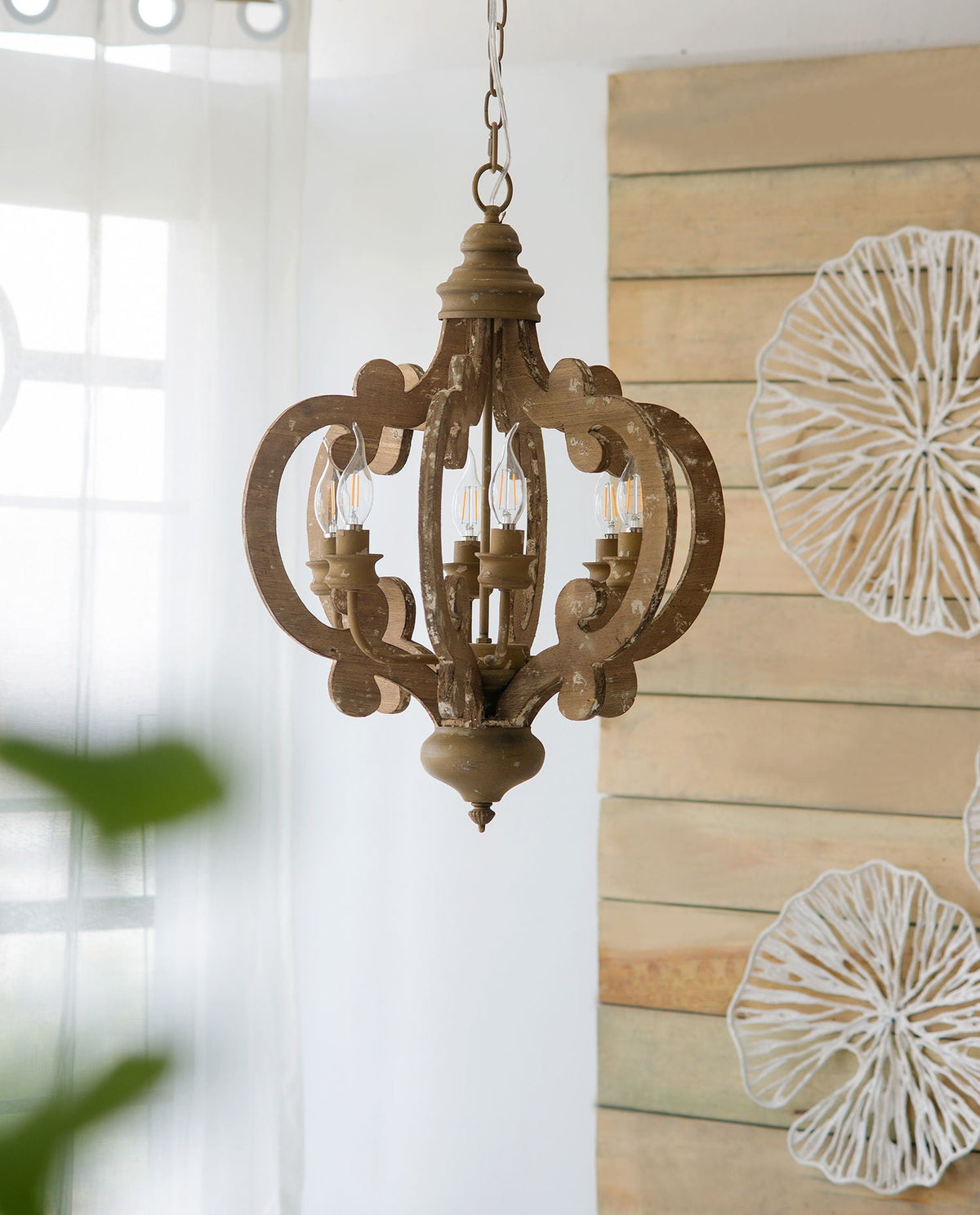 Farmhouse Chandelier with Adjustable Chain - Multiple Colors