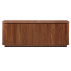 Walnut Sideboard Storage Cabinet with Wave Pattern - 64" Wide