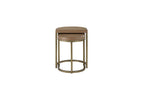 Light Brown Nesting Tables with Modern Metal Base - Latte