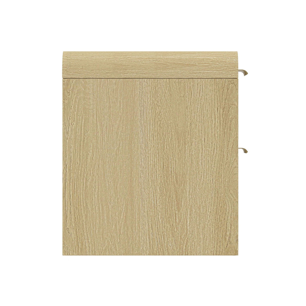 Modern Minimalist Solid Wood Nightstand with Two Drawers - Light Brown or Black