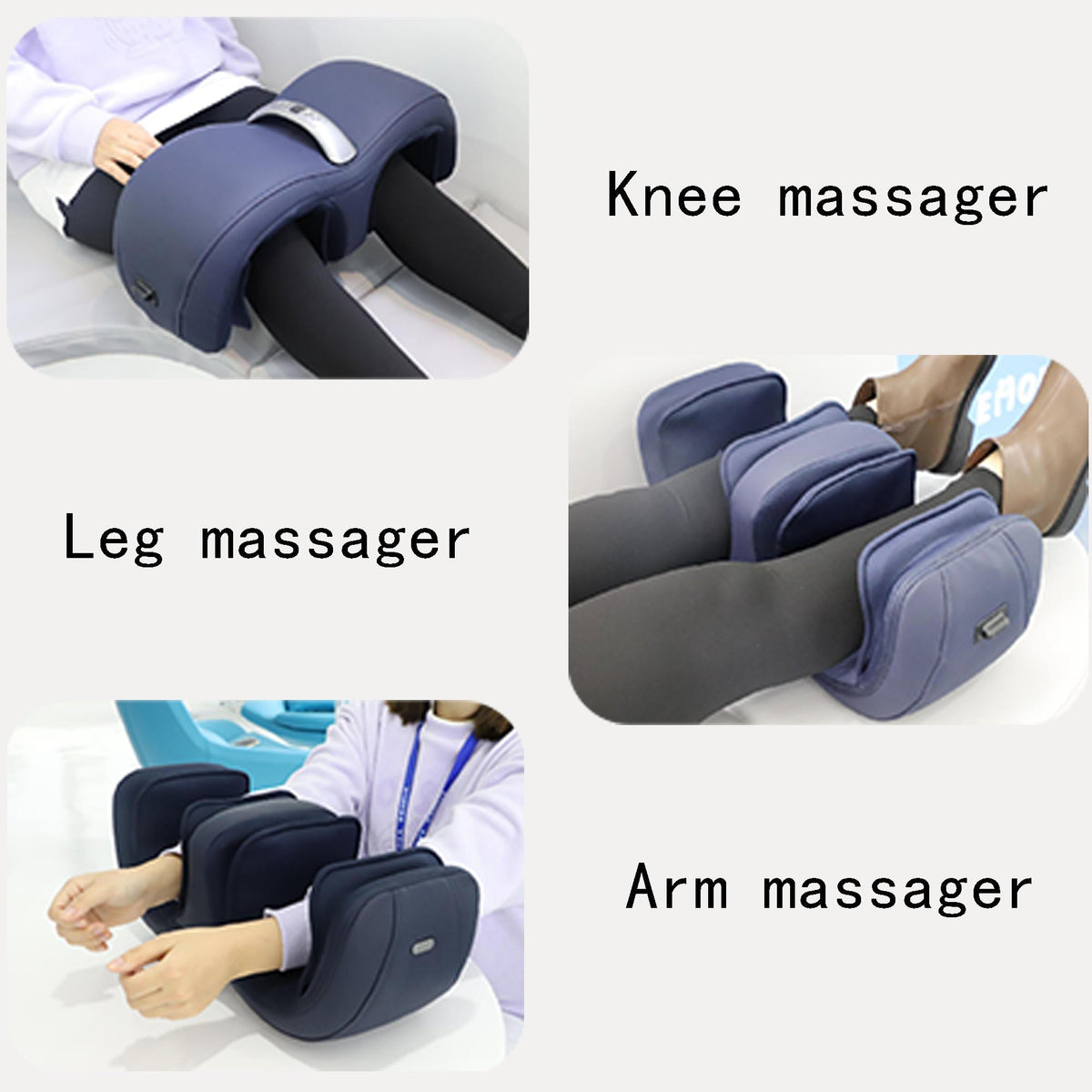 Air Pressure Knee Massager with Adjustable Heat - Dark Blue
