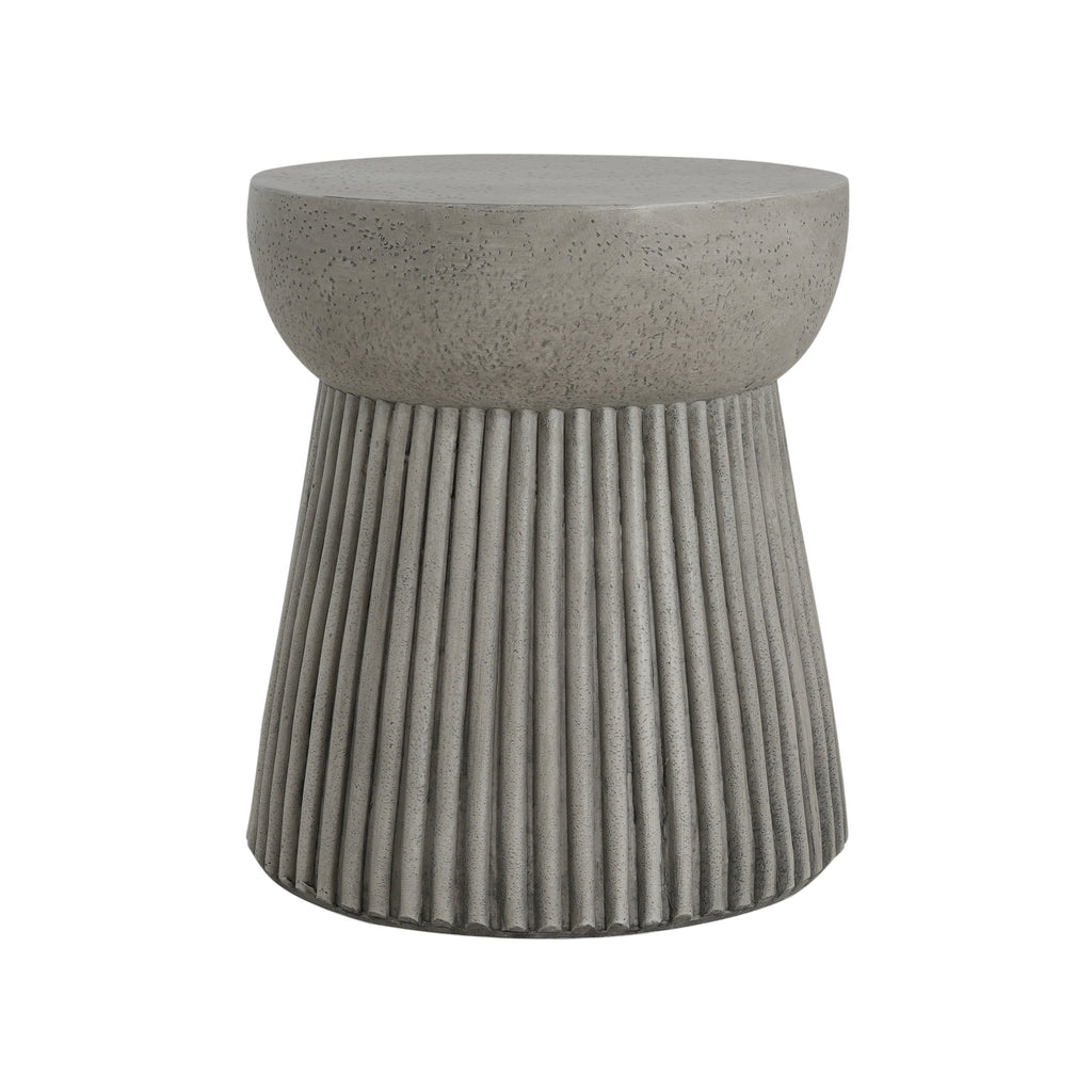 Outdoor Lightweight Concrete Side Table with Hourglass Design