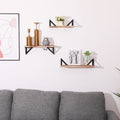 Floating Shelves Set of 3 - Wall Mounted Natural Wood